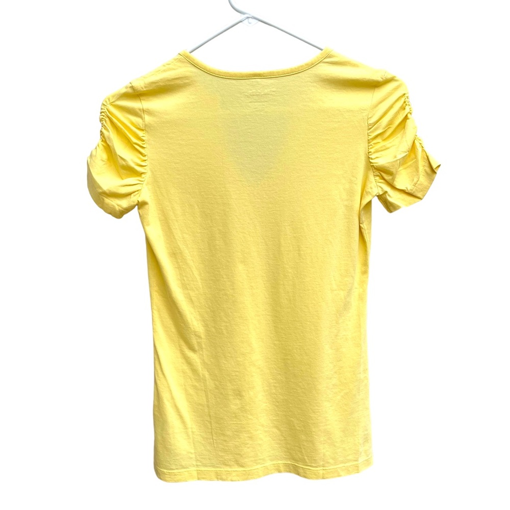 Lilly Pulitzer Women’s Shirt Top Size Extra Small Lana Slub Ruched Sleeve Yellow - Picture 4 of 8